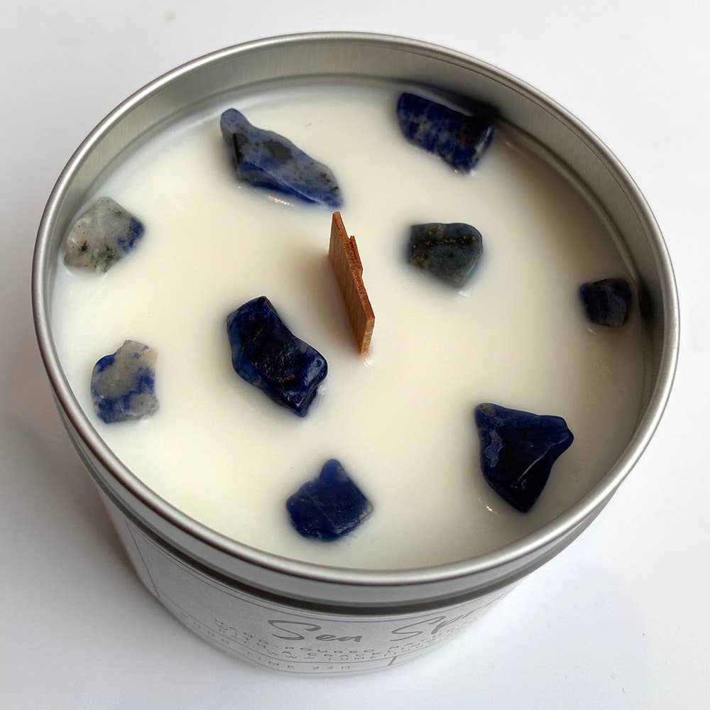 Aluminium Tin Candle: Lavender with Amethyst