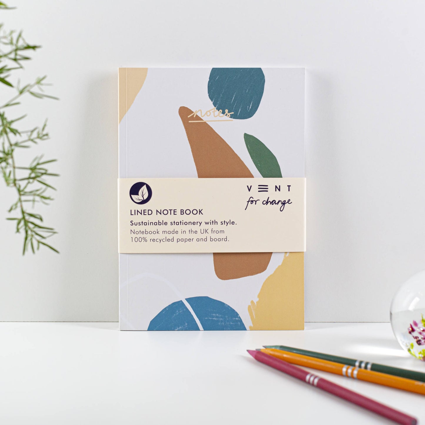 Vent for Change - Recycled A5 NOTES Book – Lined Paper – Earth