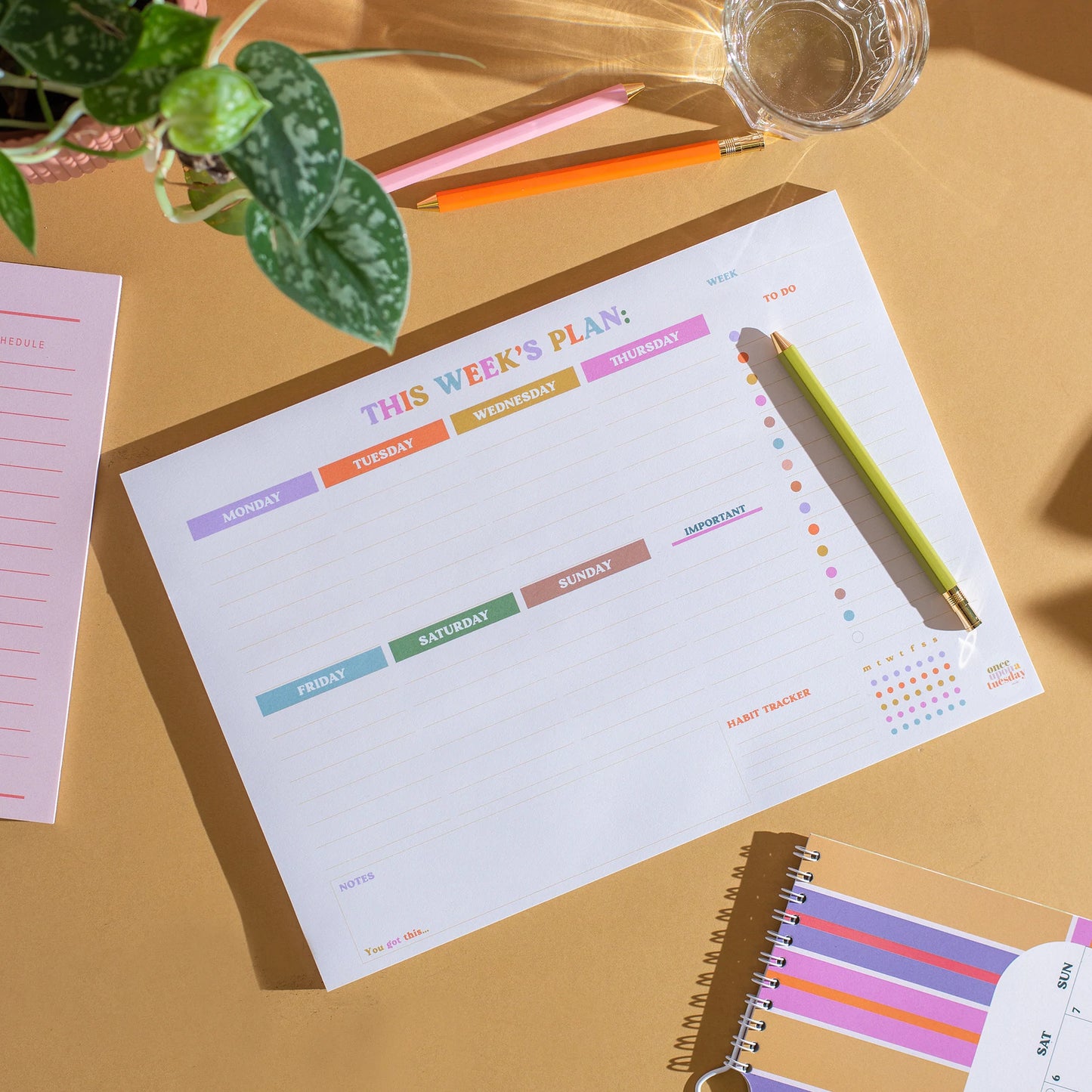 Once Upon A Tuesday A4 Weekly Planner Pad with Habit Tracker | You Got This