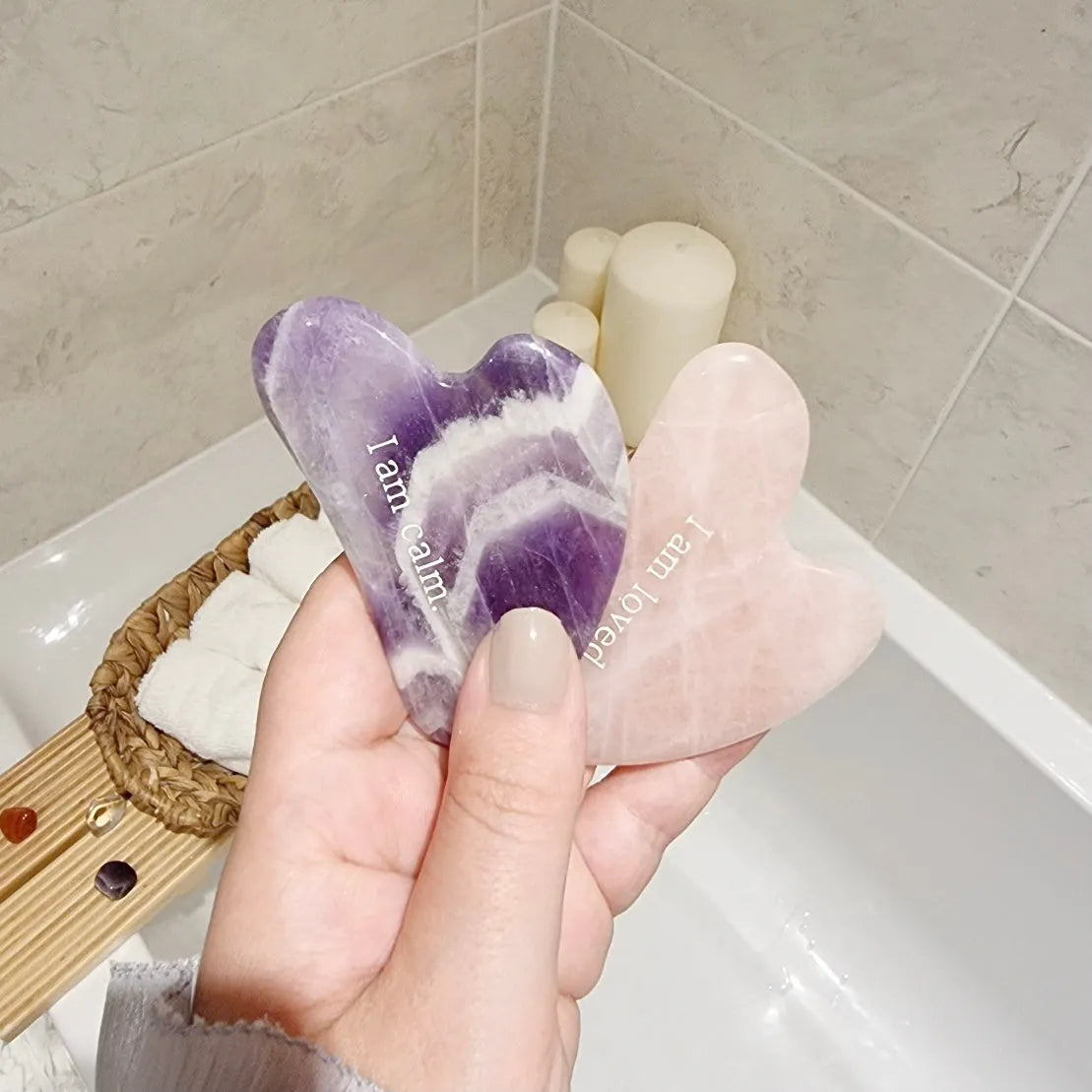 Rose Quartz Affirmation Gua Sha