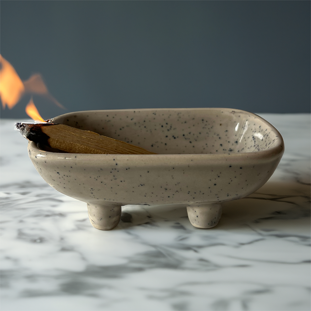 Sage and Palo Santo Holder, 9x8x6cm