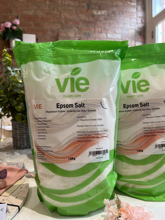 VIE Healthcare Epsom Salts, Resealable Pouch, 1.8Kg