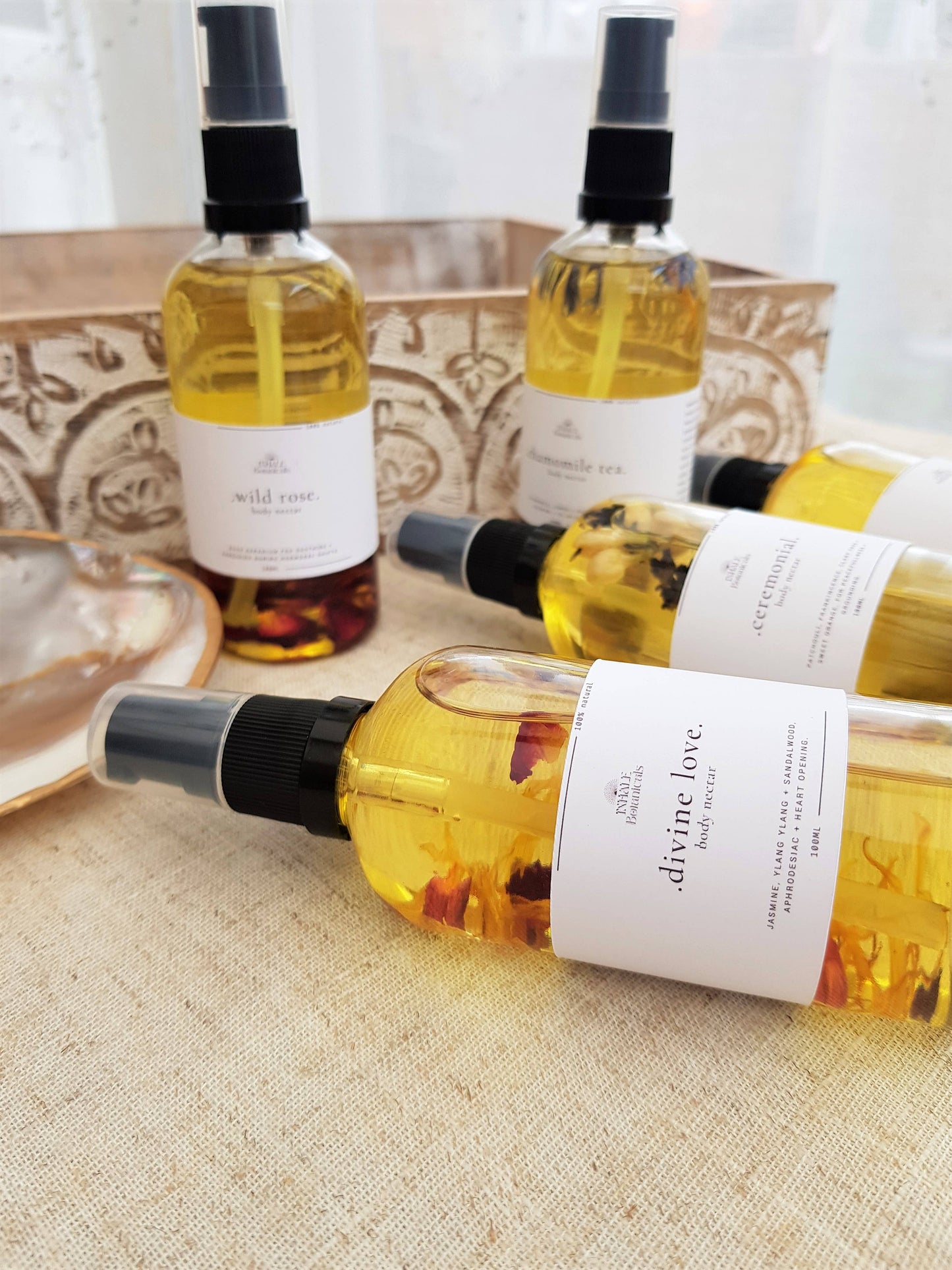Wild Rose Body Nectar, Massage oil with Rose Geranium