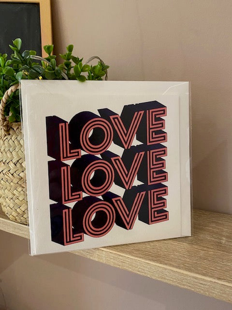 Retro Greeting Card: Love Love Love